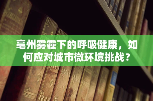 亳州雾霾下的呼吸健康，如何应对城市微环境挑战？